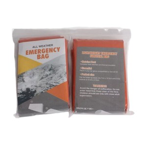 Sac de survie d'urgence toutes saisons, sac de couchage orange en PE, 210x90cm, coupe-vent, pour la survie en plein air - Product Image 3