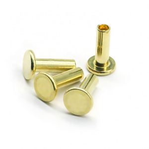 Rivet semi-tubulaire en laiton et cuivre, tête bombée, norme ISO, brillant, non revêtu, poli, faible MOQ 2000 pièces pour usage industriel - Product Image 3