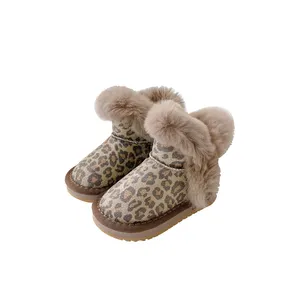 Bota de inverno infantil com cabelo cony, botas de neve confortáveis para crianças, macias e casuais, 2021