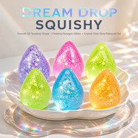 Jouet anti-stress Dream Drop, coloré, transparent, pailleté, doux, à presser, cadeau pour enfants et adultes, idéal pour les fêtes, les cadeaux d'entreprise et les fournitures de comptoir de vente au détail