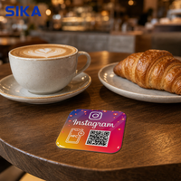 Carte de visite étanche RFID NFC SIKA avec puce NTAG213 pour l'hôtellerie et les paiements, utilisable pour les avis et les évaluations sur les réseaux sociaux