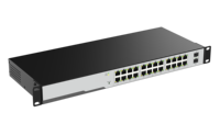 Switch PoE Gigabit de 24 Puertos Sin Administración con 2 Puertos SFP de Enlace Ascendente para Cámaras IP, Compatible con Personalización OEM/ODM, Control de Flujo/QoS