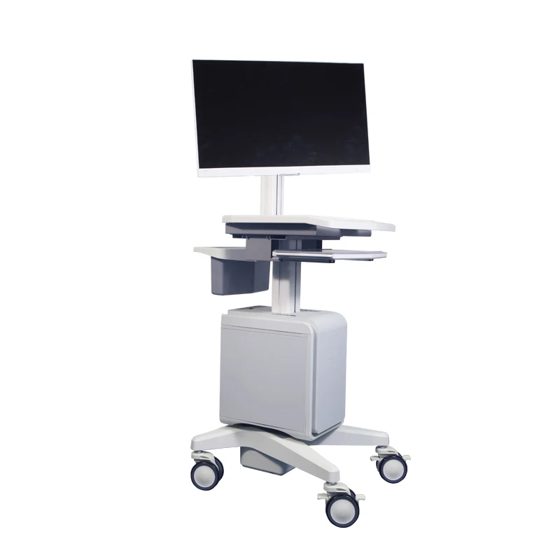 Hospital mobile medical cart Device Workstation Cart Computer crash Trolley with medical silent caster