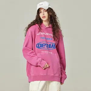 Trend hip hop loose tops unisex style high weight classics washing digital printing hoodie