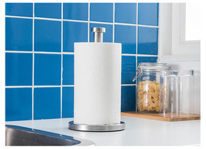 Porte-rouleau de cuisine de bureau sans trou, porte-serviettes de cuisine en acier inoxydable, porte-serviettes en papier droit réglable - Product Image 3