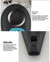 Nouveauté mode 2 en 1, clicker d'entraînement d'agilité pour animaux de compagnie en acier inoxydable coloré, sifflet pour chien, motif de patte, sangle élastique, OEM