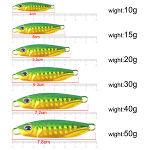 Fabbrica diretta 10g 15g 20g 30g 40g 50g Metal Jig Fishing Bait 8 colori Jigging Master in metallo duro di alta qualità - Product Image 3