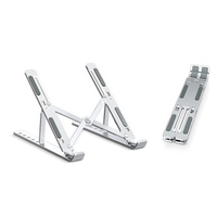 Support de bureau pour ordinateur portable en alliage d'aluminium réglable et pliable étanche et flexible pour une utilisation sur le lit ou la surface