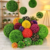 Meilleures boules synthétiques en plastique décoratives pour pelouse, boules pointues vertes sur herbe artificielle suspendue pour terrain de bocce