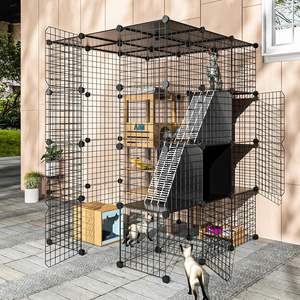Vente chaude Cage pour animaux de compagnie en métal à 4 niveaux détachable personnalisable Grande cage pour chiens Niche pour chiens Parc pour chiots Grand parc pour chats en plein air Cage en fer à mailles - Product Image 6