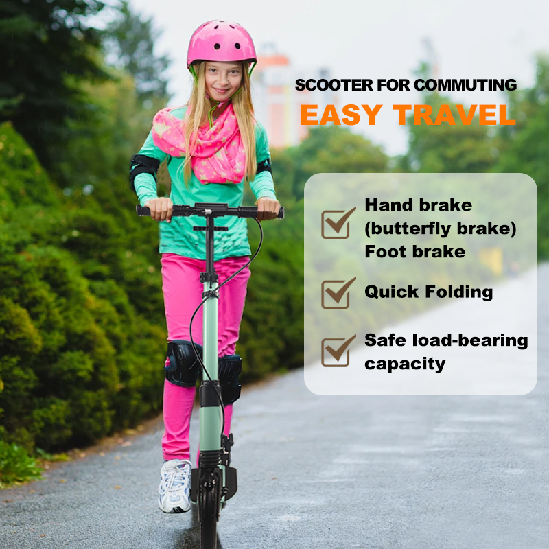 Anluosen A6D Adult Folding Scooter - 200MM Wheels & Brakes