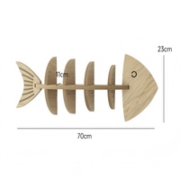 Nouvelle étagère murale en bois en forme d'arête de poisson, cloison de rangement pour salle de bain de style rétro, support de rangement pour articles divers à quatre niveaux
