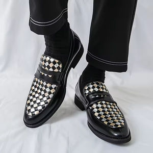 Chaussures Oxford décontractées pour hommes en cuir véritable, style britannique, grandes tailles, formelles, à enfiler, respirantes, pour l'automne et les mariages - Product Image 2