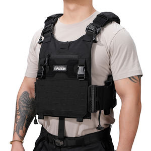 Gilet Tattico Leggero in Nylon 500D <span class=keywords><strong>MOLLE</strong></span> con Sgancio Rapido Porta Piastre Protettive - Product Image 2