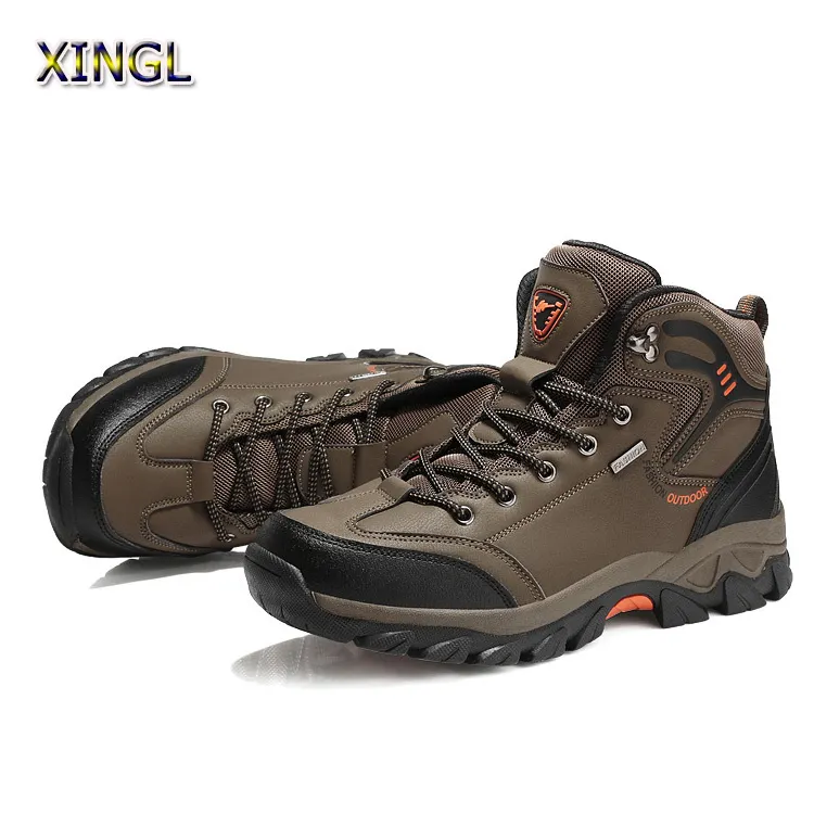 Chunky Men's Wear Resistant Waterproof Outdoor Safety Hiking Boots Warm Lightweight Steel Toe Shoes High Top Casual Shoes