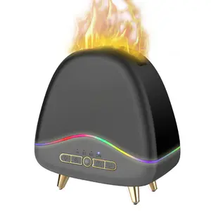 Diffuseur d'arôme de flamme colorée humidificateur de feu haut-parleur Bluetooth laveuse d'air huile essentielle 300ml diffuseur essentiel de ménage