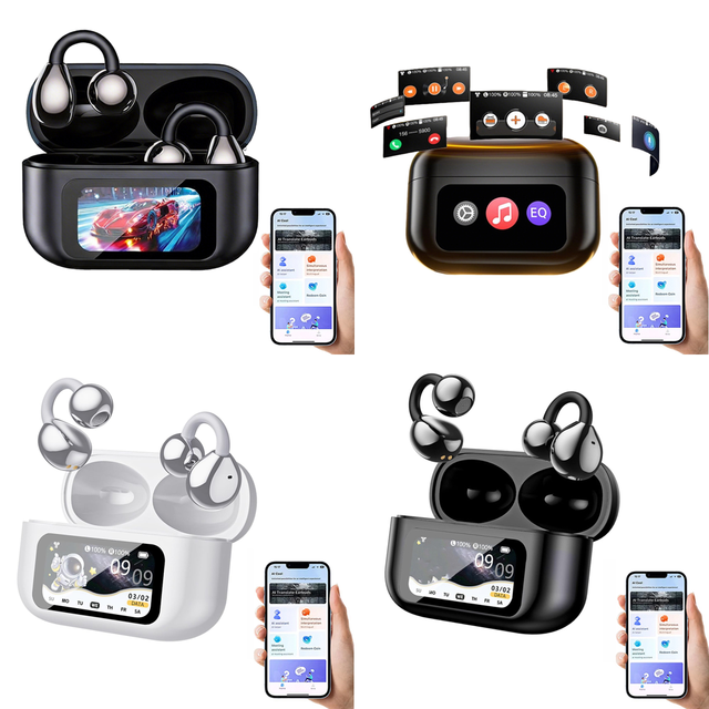 AI Language Translation Wireless Earphone with LED Display Real Time Earbuds for Business Travel Mobile Accessories Wholesale