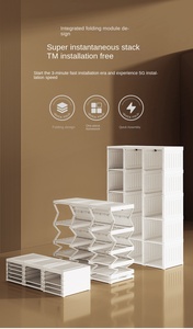 Großhandel Faltbarer Kunststoff-Kleiderschrank mit Glastüren <span class=keywords><strong>4</strong></span> Schubladen für Schlafzimmer-Organizer - Product Image 5