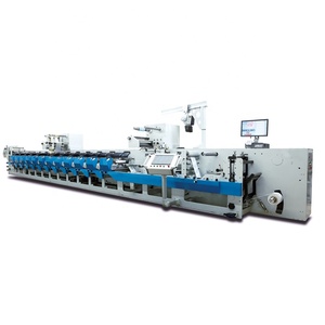 Automatic label vinyl sticker printer 5 color 5 UV inline flexo printing machine for pizza carton box