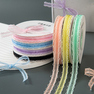 Cinta de Raso de Poliéster de Doble Cara con Forma Ondulada Clásica y Versátil de 1 cm x 20 Yardas <span class=keywords><strong>para</strong></span> Ramos de Flores, Lazos y Manualidades - Product Image 2