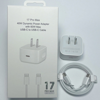 Kit de Carga Rápida PD Tipo-C de 40W, Cable USB C Trenzado de 1M, Enchufe para EE. UU., UE y Reino Unido, Adaptador de Carga Rápida Portátil para Teléfono, Tableta y Portátil