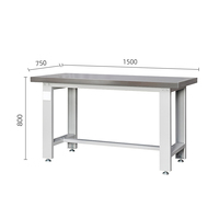 Table de travail industrielle personnalisée à usage intensif établi en acier inoxydable pour atelier