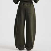 Pantalon de survêtement personnalisé streetwear décontracté couleur unie en molleton avec cordon de serrage pour homme coupe ample