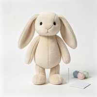 Peluche Lapin Debout Brodé en Polyester et Coton PP pour Machine à Pinces, Décoration d'Anniversaire, Vente Chaude pour Parcs d'Attractions, En Gros