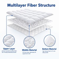 Surmatelas matelassé AOSEN 100% coton, garnissage en alternative au duvet de polyester, surmatelas doux et moelleux avec coins élastiques