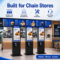 Terminal de commande automatique personnalisé pour les chaînes de restaurants, gestion de menu à distance, paiement POS, Intel Core I5, sur pied