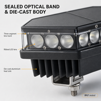 Feux de travail LED tout-terrain 27W, projecteur 3 sections, 10-80V DC, IP67, pour 4x4, VTT, UTV, SUV, camion, pick-up, toit, 12V 24V 48V 60V 80V