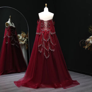 Gaun Pesta Malam Jancember LSZ215 Crystal Burgundy Sweetheart Lace-up untuk Acara <span class=keywords><strong>Prom</strong></span> - Product Image 2