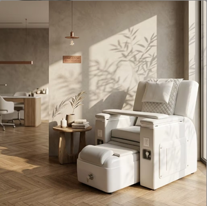 Équipement moderne de salon de beauté, fauteuil de pédicure inclinable à 180 degrés, pompe à jet sans tuyau, massage chauffant, drainage automatique - Product Image 2