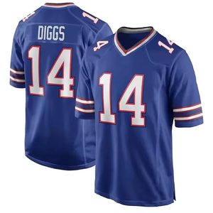 Fabrieksdirecte levering American Football shirt heren koninklijkblauw polyester ademend sportkleding zomeruniform - Product Image 2