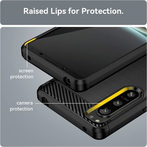 Coque de téléphone en TPU souple à motif carbone, antichoc et anti-chute, pour Sony Xperia 1 5 10 II III IV V - Product Image 2