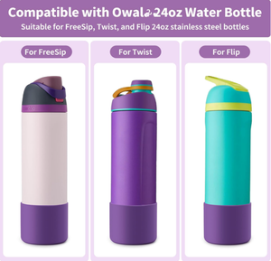 Funda de botella de agua para bota de silicona Owola Mermaid para 24oz 32oz 40oz cubierta inferior protectora FreeSip Twist Flip Flask Tumbler Boot - Product Image 5