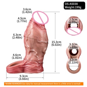 ORALSX Realistic Hollow Cock Large Silicone <b>Dildo</b> With Skin Penis Sleeve Reusable Sex Toys for Adult Men Delay Ejaculation - Product Image 6