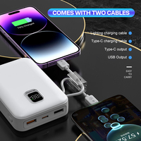 Batterie Portable Externe Chargement Rapide Banques D'alimentation et Centrale Électrique 10000mah 20000mah Power Bank 20000mah Avec Câbles