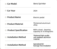 Marchepieds électriques et marchepieds latéraux en alliage d'aluminium pour Mercedes-Benz Sprinter 18-25, installation sans perçage