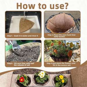 Forros Redondos de Coco para Macetas de 8/10/12/14/16 Pulgadas, Reemplazo de Forro de Cesta de Coco Natural - Product Image 3