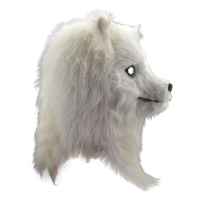 Couverture de tête de loup gris d'horreur Halloween masque en peluche mobile en latex d'animal de célébrité d'Internet pour les masques de fête de jeu en direct