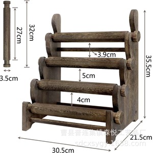 Wooden Bracelet Display <b>Stand</b> 4 Layers Solid Wood Jewelry Organizer Desktop Storage Rack For Home Use - Product Image 2