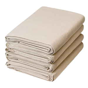 Toile de protection industrielle en sergé tissé respirant et écologique, 10 oz, 9 x 12, en polyester et coton, pour la peinture, USA - Product Image 1