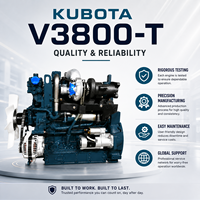 Moteur diesel turbocompressé 4 cylindres KUBOTA série V3800 V3800-T 61,6 kW 82,6 ch 2200 tr/min pour machines de construction