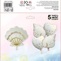 Lot de 5 ballons en aluminium à thème dessin animé (Dauphin, Fleur, Oie, Poussette) pour décoration d'anniversaire et de baby shower