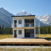 Kits de maisons conteneurs modernes détachables de 20 et 40 pieds, à deux chambres, pour bar à domicile et bureau, maison portable à 2 étages