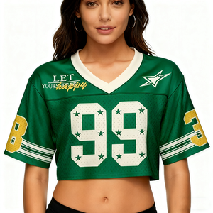 Dames Voetbal Shirt Shirts Nummer Print Grafisch T-Shirt Y 2K Gestreepte Ronde Hals T-Shirts Korte Mouw Oversized Sport Streetwear - Product Image 4