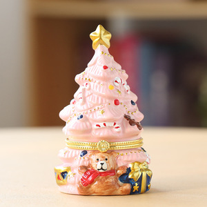 Christmas Decoration <strong>Ceramic</strong> <strong>Jewelry</strong> <strong>Boxes</strong>, Christmas Tree Bears Aromatherapy Candles Home Crafts Ornaments - Product Image 3