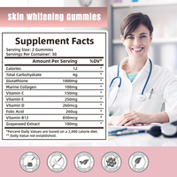 Gummies éclaircissantes pour la peau JIABEIYINGKANG de haute qualité 1000mg Glutathion Vitamine E Collagène Marin pour estomper les taches et réduire leur apparence