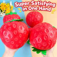 Fournisseur de jouets squishy à la fraise, jouet à presser rebondissant avec texture fruitée